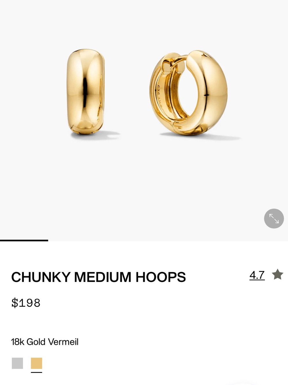 Mejuri Chunky Medium Hoop Earrings - Gold - Picture 9 of 9